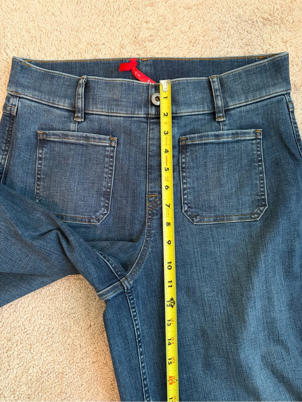 SPANX SPANXshape™ EveryWear Cropped Wide Leg Jeans Women's Size M Blue Stretch - Picture 13 of 15